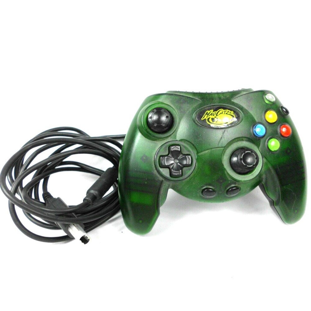MadCatz XBOX Wired Video Game Controller Clear Green #4516 Breakaway 2003
